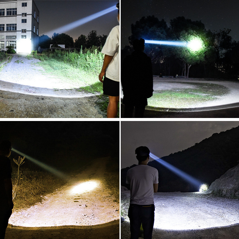 Transfronterizo LED fuerte cabeza de luz de la batería de litio de pesca al aire libre del desgaste de la cabeza del faro linterna multifunción ventas directas de la fábrica