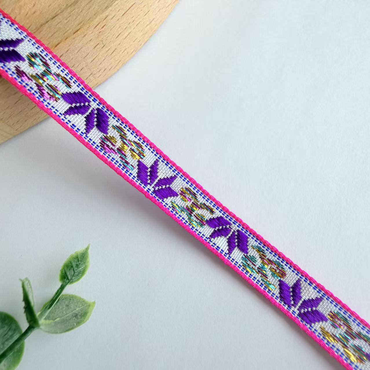 Cinta Jacquard de Estilo Étnico de 1 cm, Nylon, Decorativa, para Ropa y Manualidades image 17
