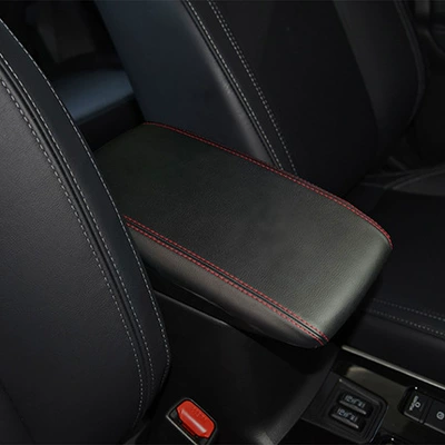 Suitable for 16-21 Models of Mitsubishi Outlander Armrest Box Cover, Central Armrest Leather Cover, Interior Renovation for Cars (Sürətlər qutusu və əl tormozu başlıqları) - 19-21-outlander-black-leather-red-line
