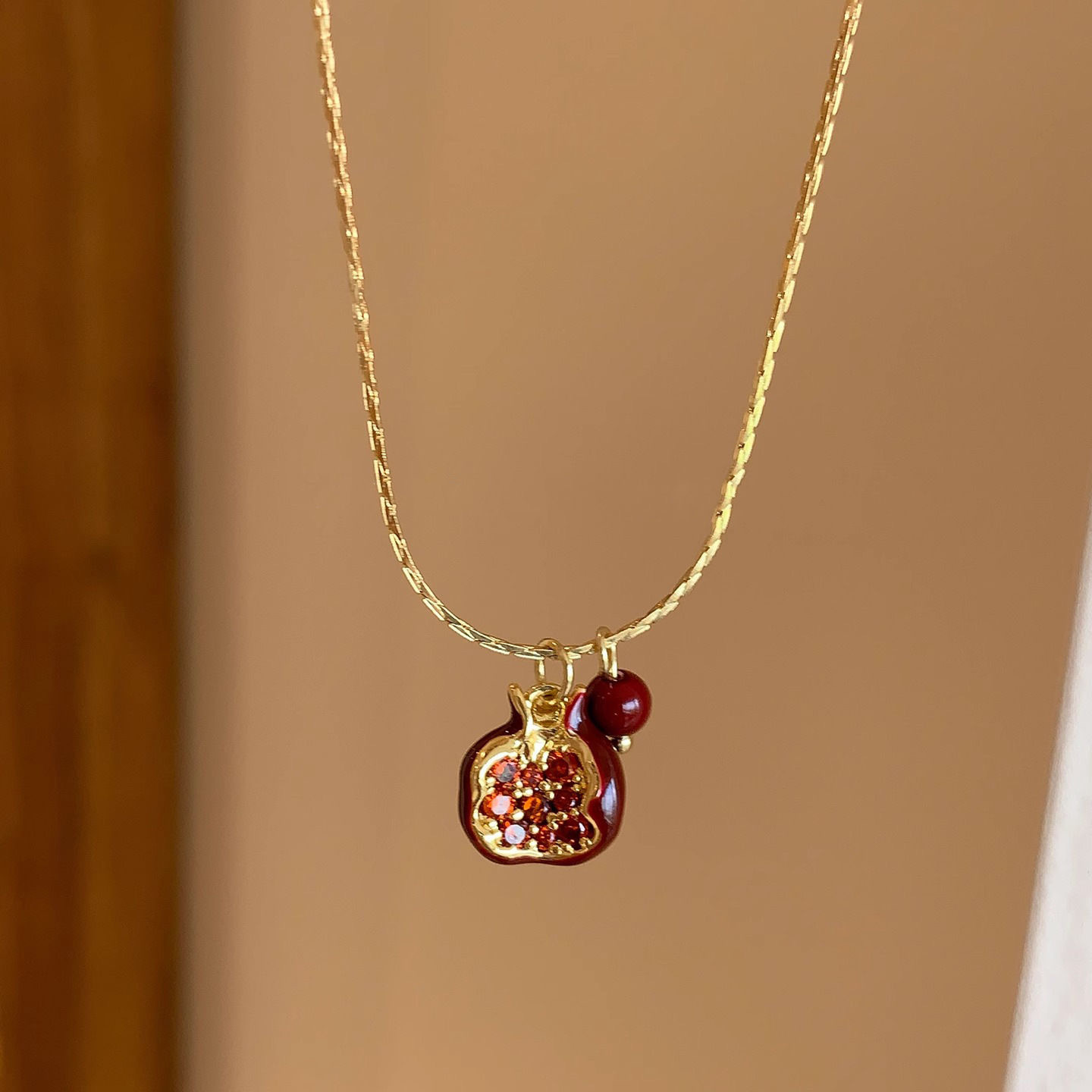 Pomegranate diamond necklace