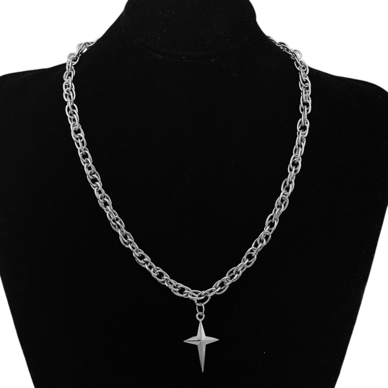 Lina Girl Sweet Cool Girl Cross Ins Hip Hop Star Cuban High-end Sweater Chain Internet Celebrity Minimalist Style Necklace_voghion.com