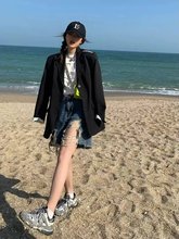 破洞牛仔短裤女2024夏季新款宽松显瘦高街ins潮乞丐个性五分裤子