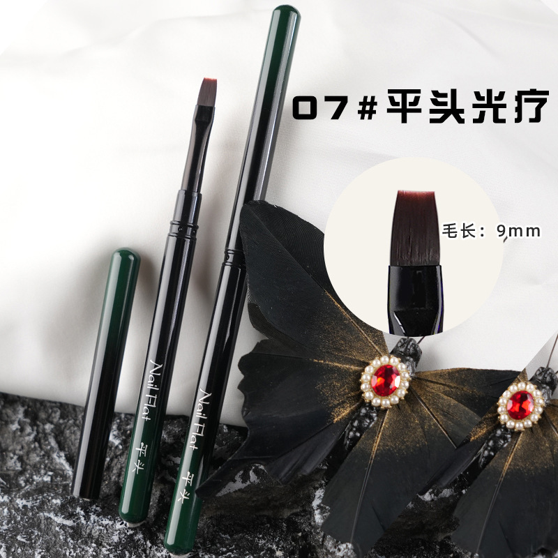 跨境金属杆美甲笔刷套装全套方圆光疗笔彩绘笔功能扫扫笔美甲工具|undefined