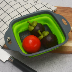 Household folding drain basket square retractable drain basket washing vegetables fruit basket drain basket fruit plate vegetable basket