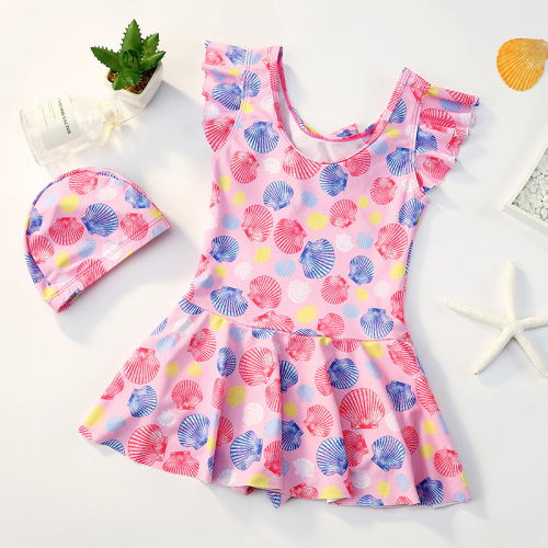 Children's swimsuit girls, small, medium and large children's one-piece skirt swimsuit, student baby quick-drying new swimsuit wholesale