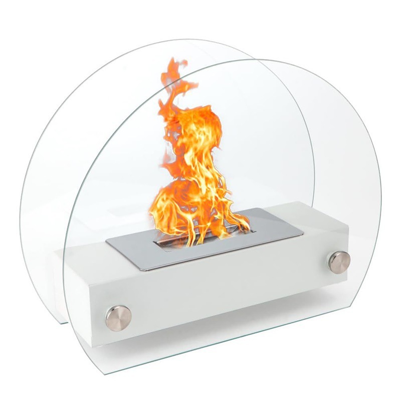 Real Flame Carbon-Free Desktop Alcohol Stove for Home Heating, Portable Fireplace, Eco-Friendly Decoration, Rectangular, Semi-Circular, Smokeless