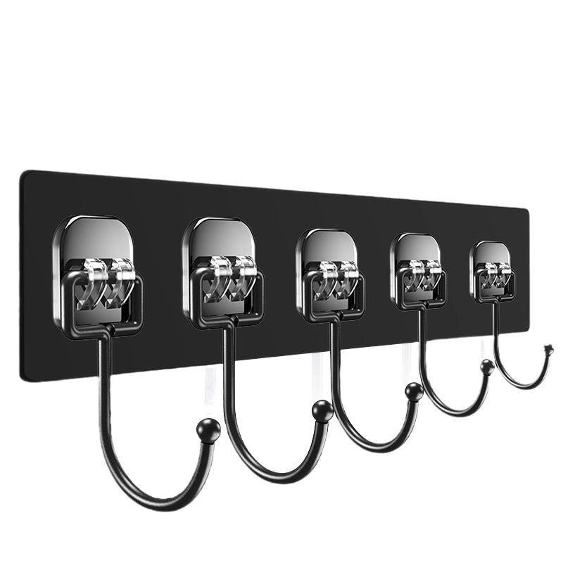 Juego de ganchos de seis filas con adhesivo fuerte, resistentes, para montar en la pared, sin dejar rastro, sin clavos, modernos y minimalistas, para colgar ropa y sombreros.