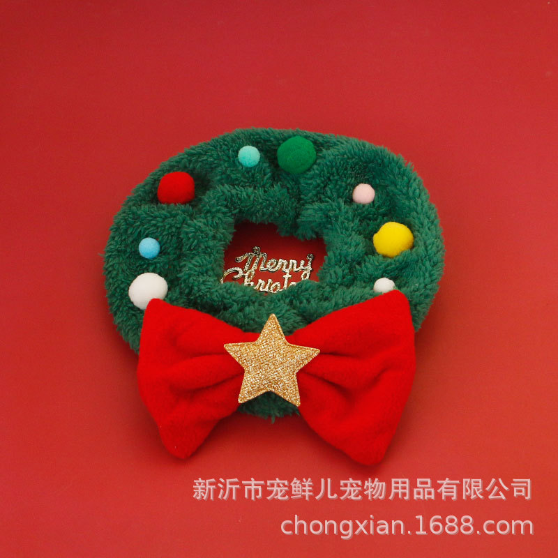 Perro collar de Navidad gato bufanda oso de peluche Bomei bufanda mascota babero cabeza cubierta divertida foto Accesorios