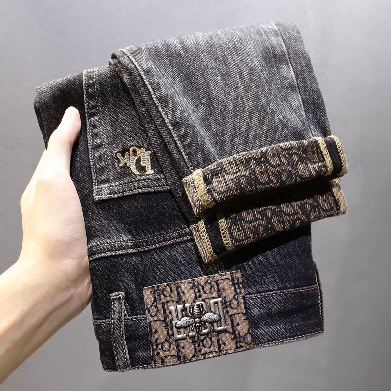 2024 Spring/Autumn New Men's Jeans Slim-fit Tinged High-end Light Luxury Trendy Brand Stretch Korean Style Trendy Trendy Pants 2024 Spring/Autumn New Men's Jeans Slim-fit Tinged High-end Light Luxury Trendy Brand Stretch Korean Style Trendy Trendy Pants