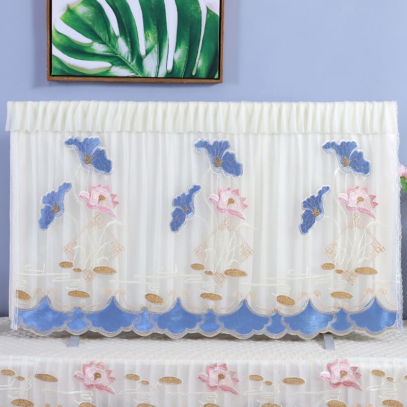 TV cubierta de polvo 50 pulgadas 55 pulgadas 65 tela de cubierta de TV LCD para arrancar sin toallas de encaje