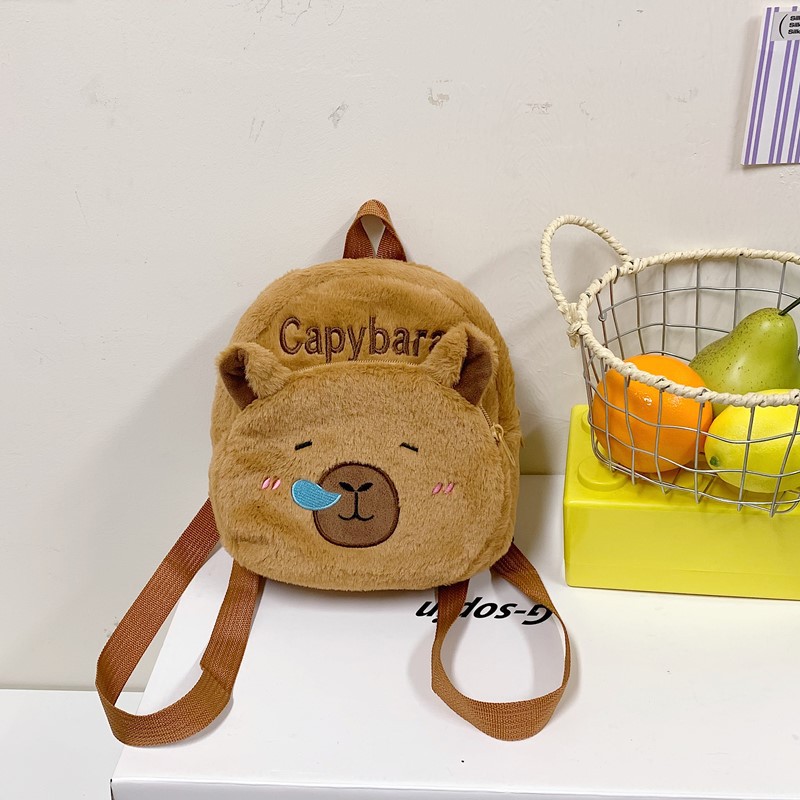 Mochila de jardín de infantes de dibujos animados mini lindas niñas mochila pequeña nueva Kapibara padres e hijos bolsas de peluche para niños
