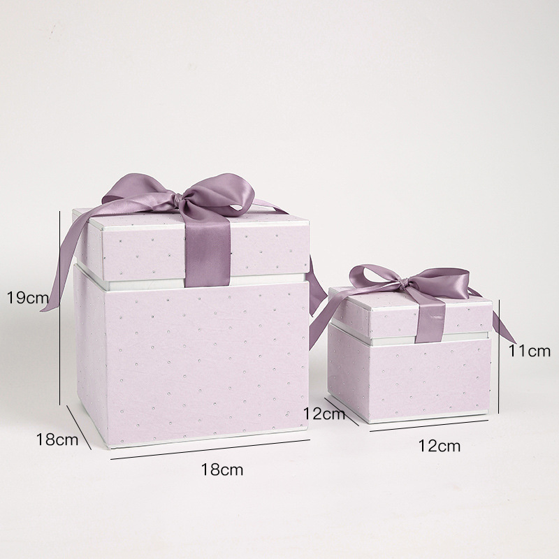 Red caliente tela de terciopelo de diamante caja de regalo de Navidad de alta calidad caja de flores de manzana material de embalaje floral