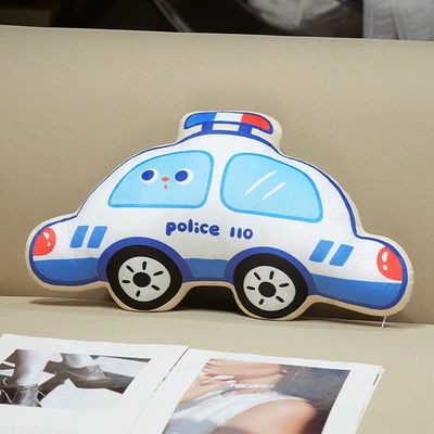 Engineering Vehicle Doll Children's — Oyuncaq yastıqlar - 5028cm-white-police-car-025kg-dimensions-as-shown-in-the-picture