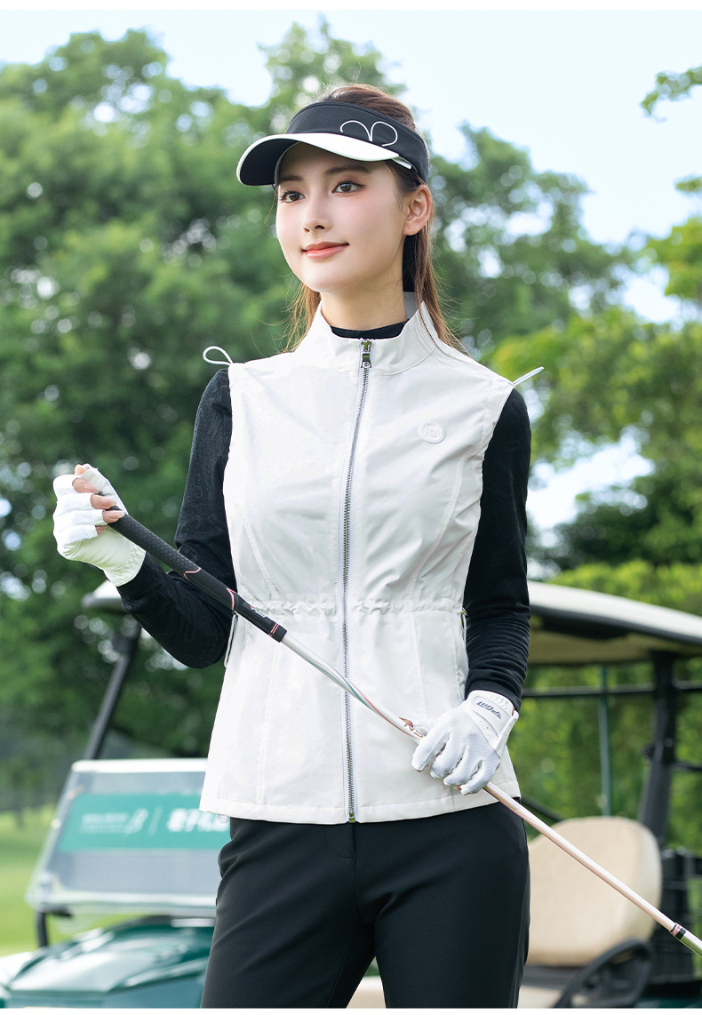 Áo vest nữ PGM Golf chống gió ấm áp, co giãn, thiết kế giảm eo — Áo vest đen [chống gió và ấm áp/điều chỉnh co giãn/giảm eo] YF843 chi tiết 8