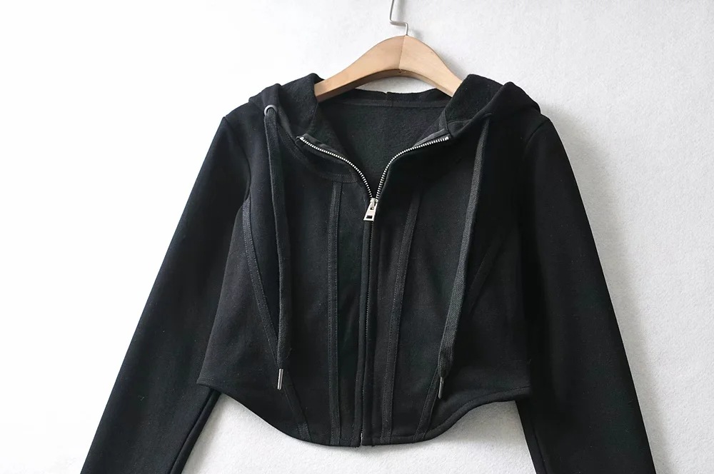 zipper short hoodie jacket  NSHS27112