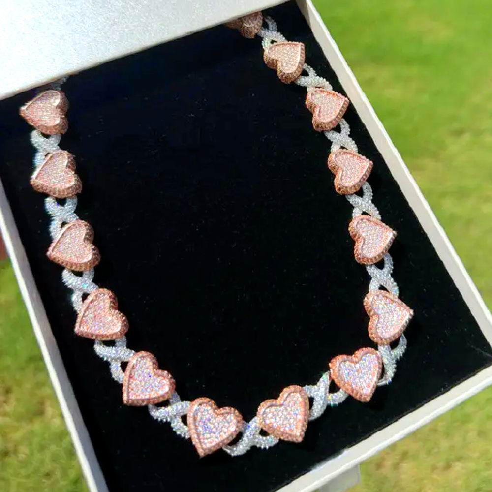 Fashionable creative copper unlimited necklace with zircon heart…