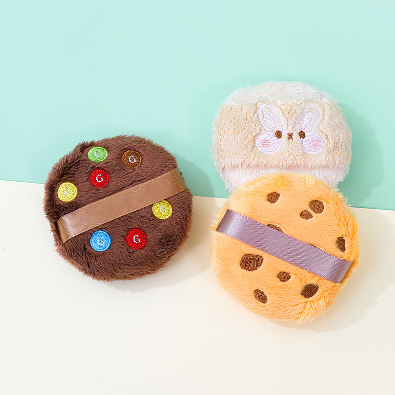 Pequeño oso buen polvo de vello largo no comer polvo para aumentar el grosor blush polvo de maquillaje fijo esponja de maquillaje personalizada mayorista