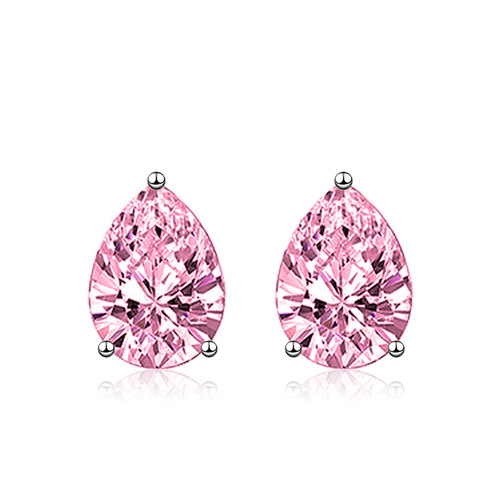S925 Silver Needle Moissanite Pear Shape Cut Simulated Diamond Drop Earrings Women's Colorful Earrings Yellow Diamond Pink Diamond Earrings