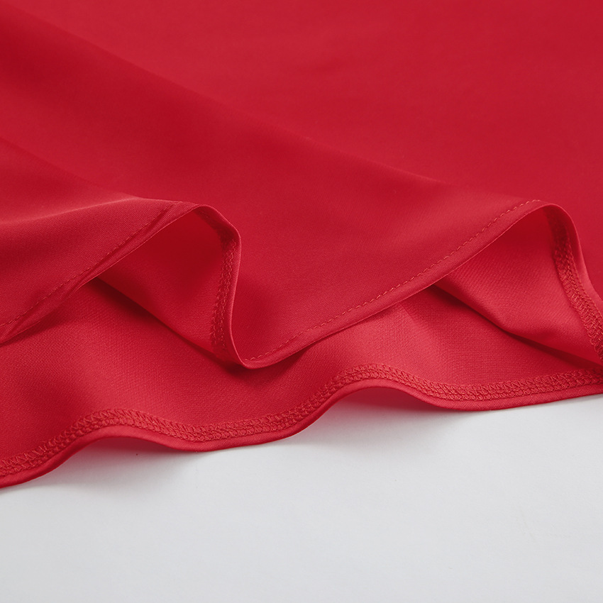Elegante rode satijnen fishtail rok voor dames feestkleding_voghion.com