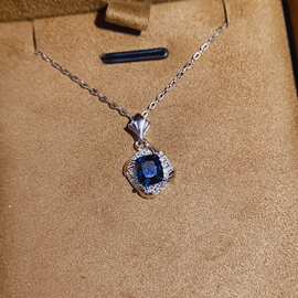 工厂批发爆款天然尖晶石吊坠S925银镶嵌主石5*6热销欧美一件代