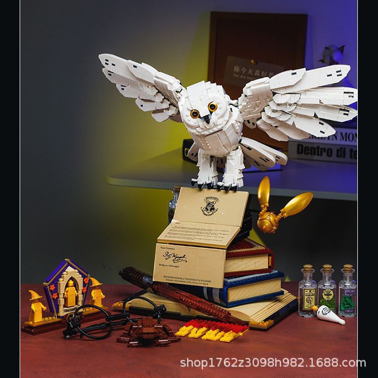 Compatible con ladrillos de Lego Hedway búho Harry Potter adulto modelo difícil para niños y niñas juguetes transfronterizos