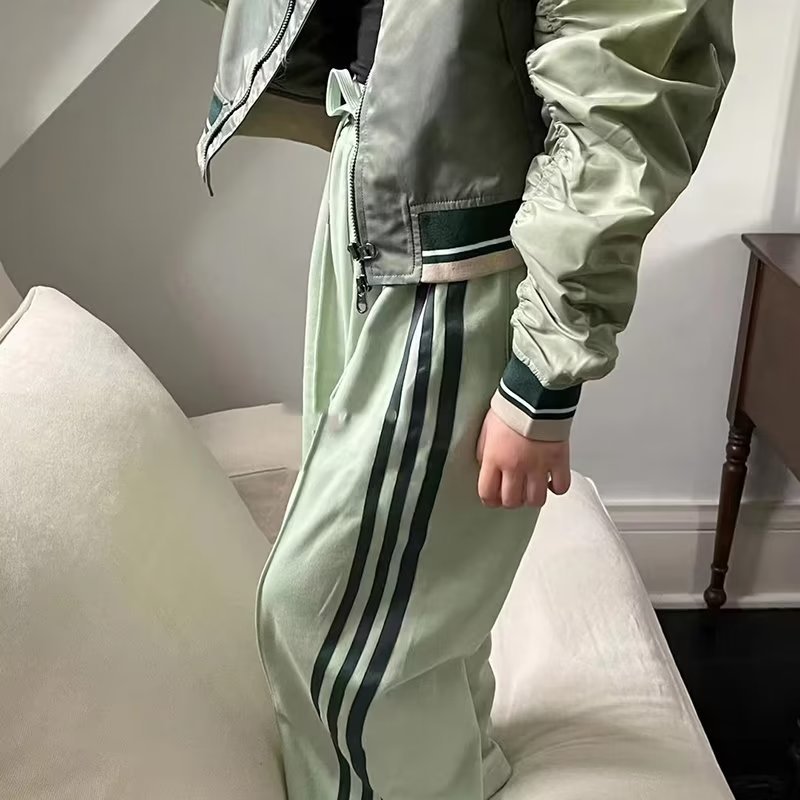 한국식 아동복 가을소녀 스트레이트 다리 바지 2023 봄착용 어린이 캐주얼 바지 스포츠 바지 소년 발 유행 바지