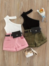 Y 13762 Girl's Halter Top Shorts Set Ůͯ�Ҳ���װ
