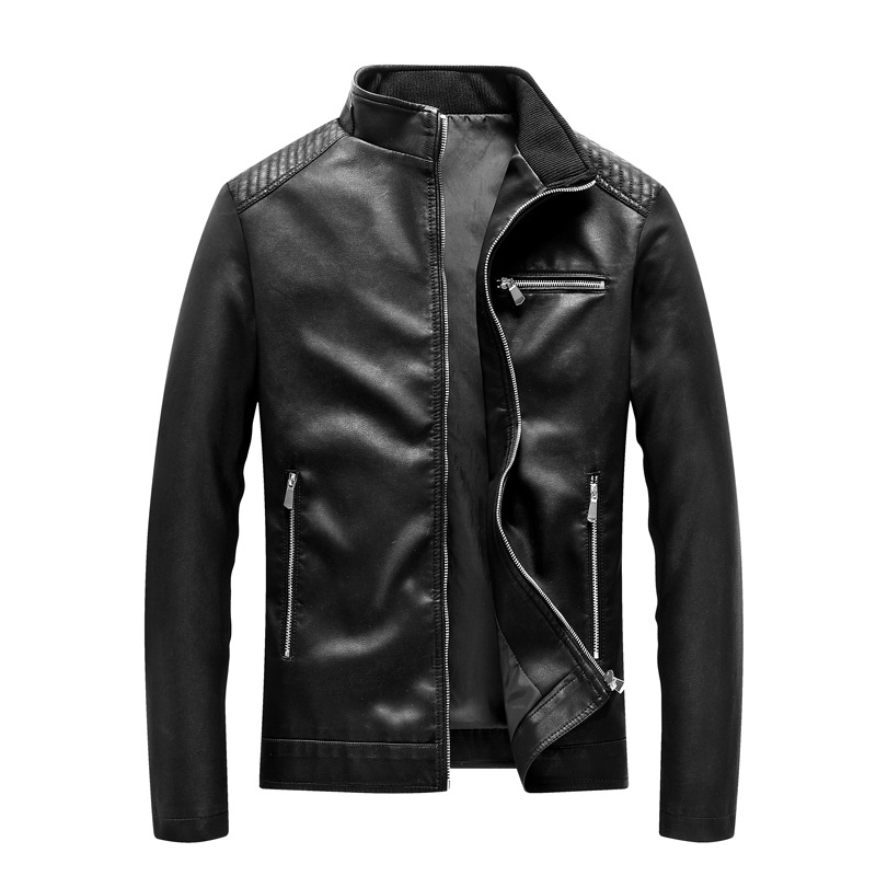Comercio exterior transfronterizo nuevo chaqueta de hombre casual chaqueta de moda chaqueta de cuello coreano chaqueta de cuero pu chaqueta