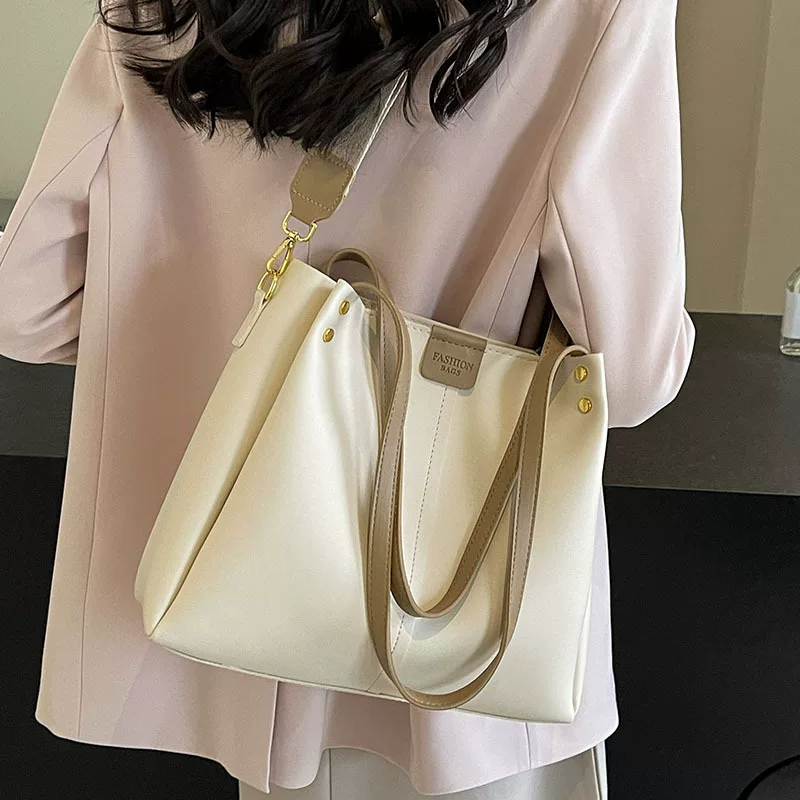 Capacious summer one-shoulder bag, straps, shoulder bag, for students