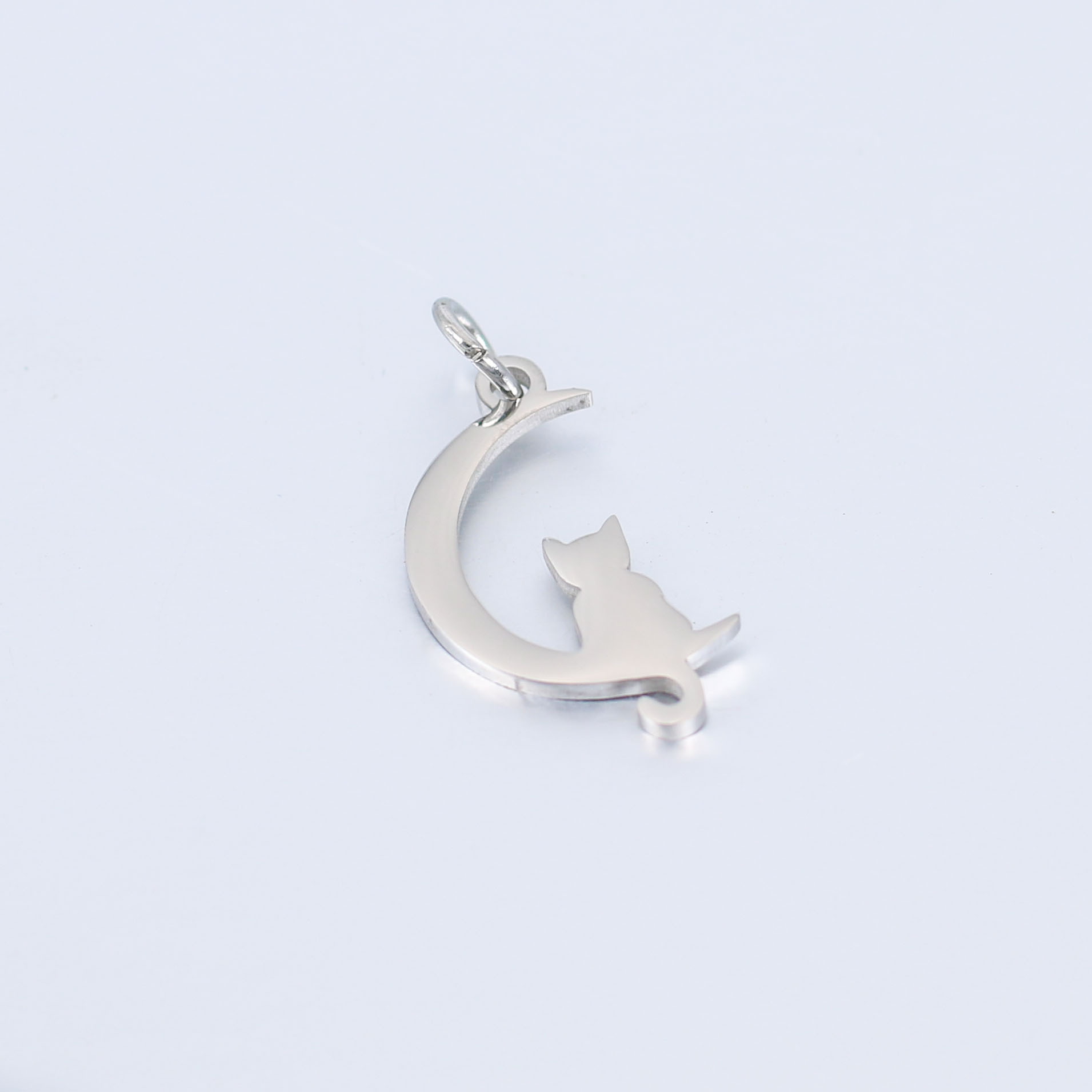 DOOYIO 5 teile/los Edelstahl Pet Halsband Mond Katze Spiegel Poliert Anhänger DIY Machen Halskette Gold-überzogene Zubehör – Detail 9