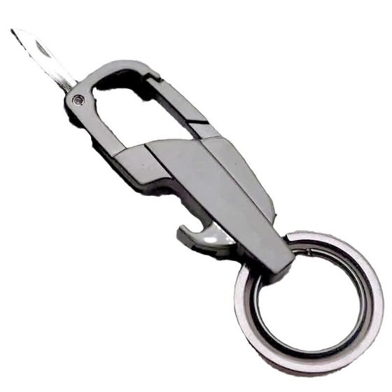 Creative multi-functional men's car key chain cross-border personality with a knife key chain ring anti-lost durable pendant buckle