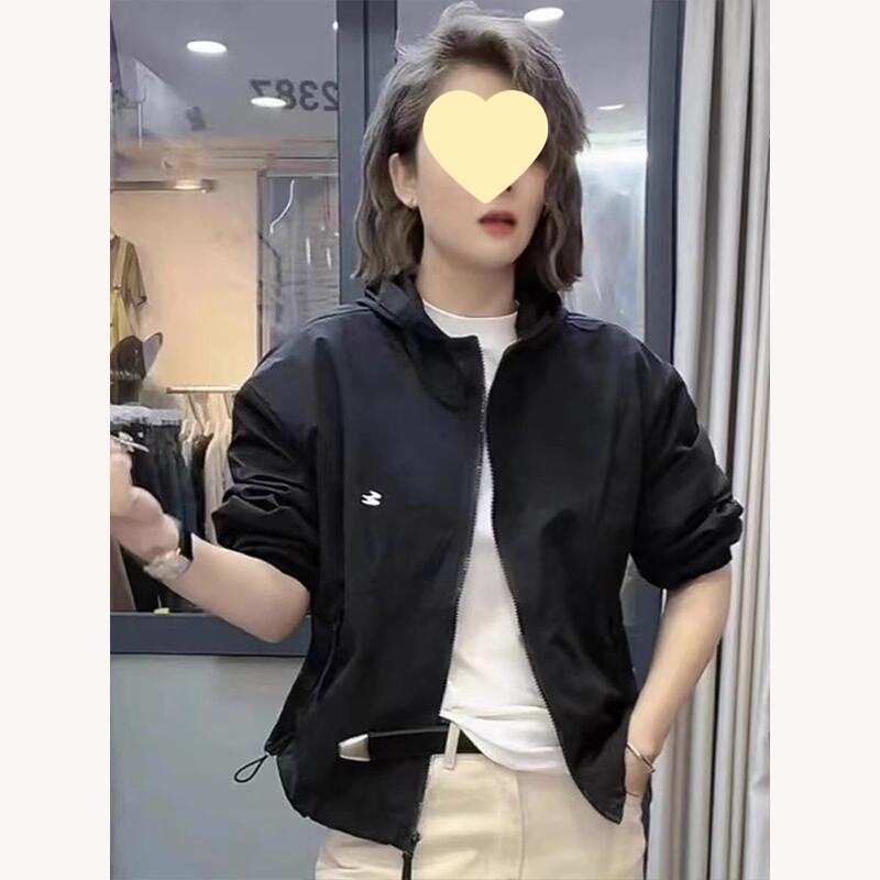 短外套女小个子2025秋季新款连帽百搭宽松下摆抽绳潮休闲|undefined