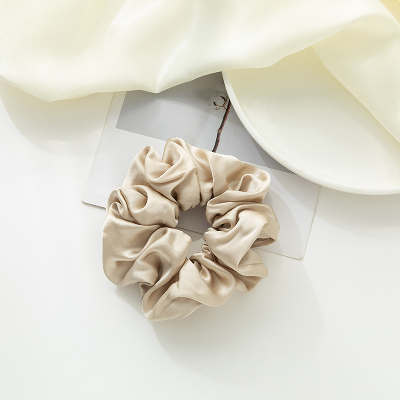 19 Mmi lazo para el cabello de seda 5cm gran celebridad de Internet lazo para el cabello de intestino grueso de color sólido simple círculo de intestino grueso coreano spot al por mayor