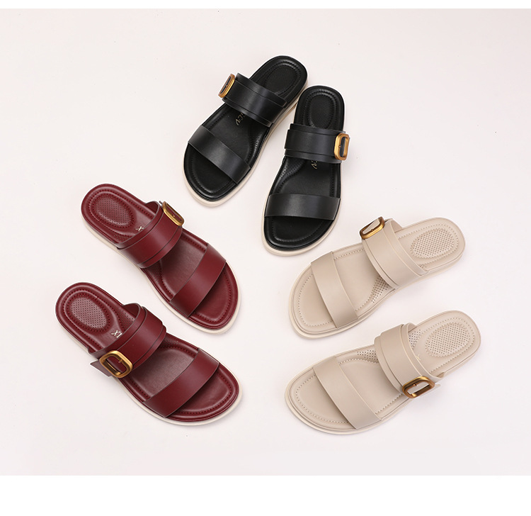 Women's Slip-on Sandals With A Comfortable Feel, 2026 Summer New Model, Soft-soled, Non-slip Beach Shoes, Fashionable_vogvips.com