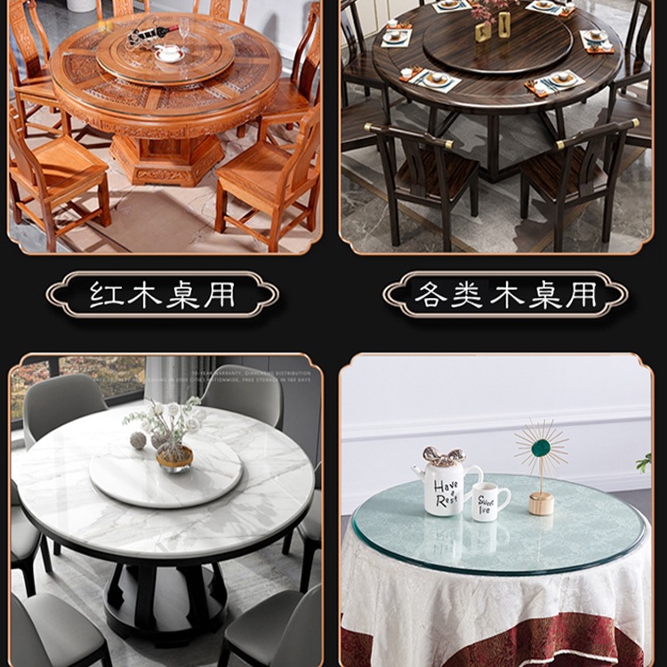 Mesa de comedor giratoria base rodamiento de madera maciza redonda gran mesa de hotel vidrio de mármol casero corazón giratorio