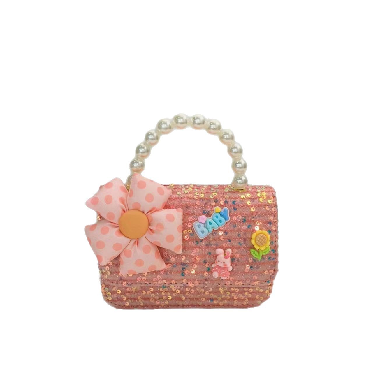 Bagos para niños de perlas de jade Gui, bolsos de perlas de viento, bolsos de cadena, bolsos de accesorios para niñas, bolsos cuadrados, bolsos de hombro.