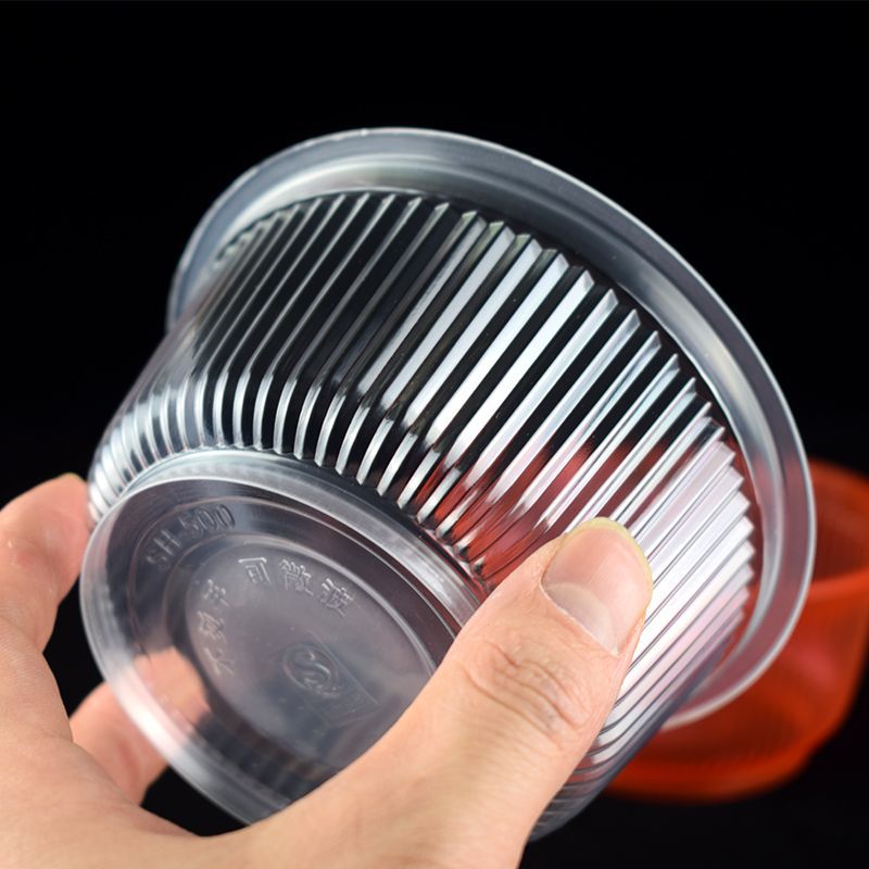 Tazón desechable Tazón rojo grueso Tazón transparente Boda Vajilla de grado alimenticio Tazón doméstico de plástico Tazón festivo especial para comer