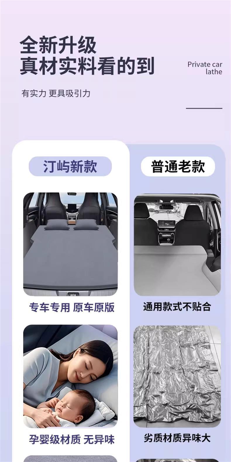 Tesla Model Y Car Mattress Inflatable Camping Trunk Sleeping Pad Rear Seat Sleeping Mat