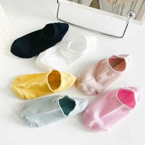 Cotton Summer Mesh Breathable Sweat-absorbent Candy-colored Women's Low-profile Invisible Ultra-short Boat Socks Factory Wholesale Direct Supply