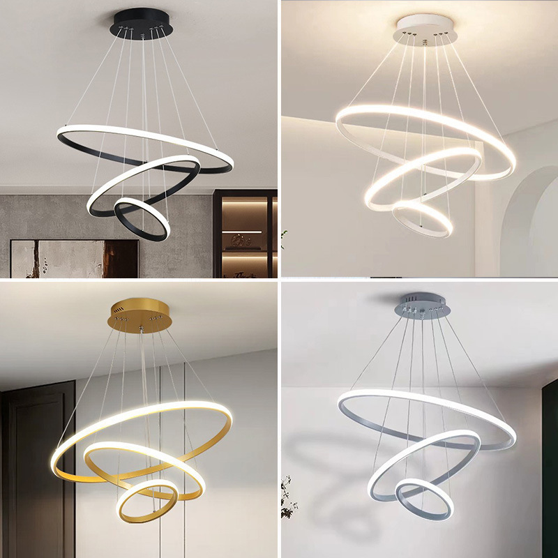 Modern minimalist style chandeliers Zhongshan lamps wholesale living room lights three ring dining room lights bedroom lights creative chandeliers