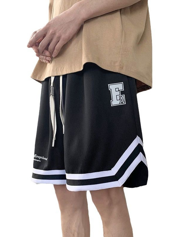 Pantalones cortos de verano de moda para hombres, pantalones casuales delgados, pantalones de estilo americano, pantalones de baloncesto sueltos, pantalones de estilo exterior