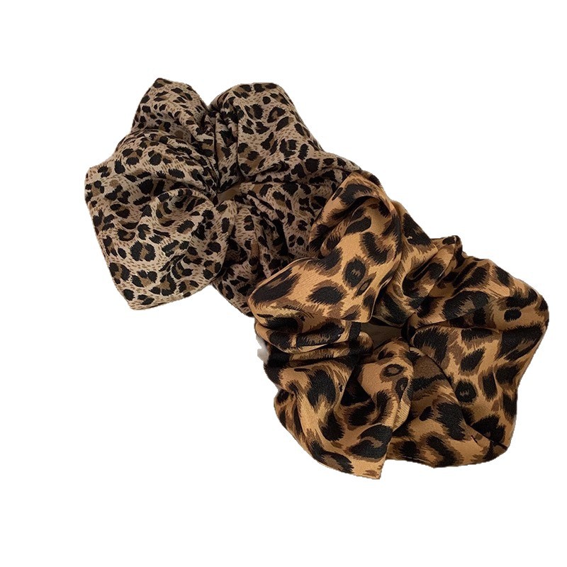 Leopard Print Scrunchie For Women Stylish Elastic Hair Tie_voghion.com