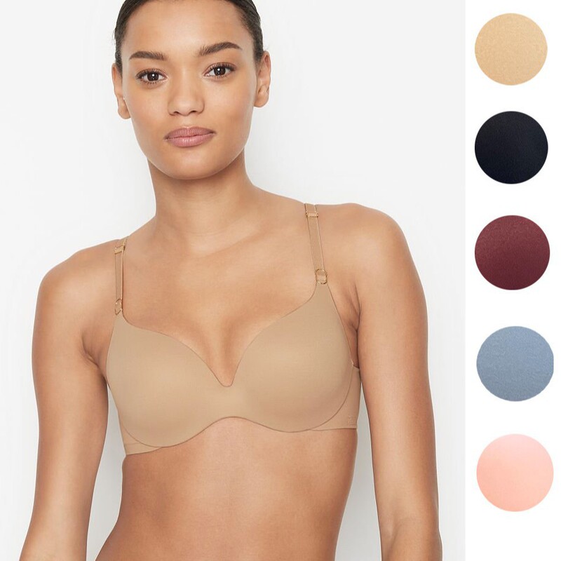 Invisible Underwire That Doesn'T Pinch! Brushed Naked-Feel Seamless Bra with Thin Top and Thick Bottom, U-Shaped Back Support Bra