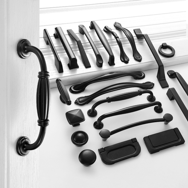 Factory direct sales wholesale wardrobe door flat invisible handle black drawer small handle wardrob
