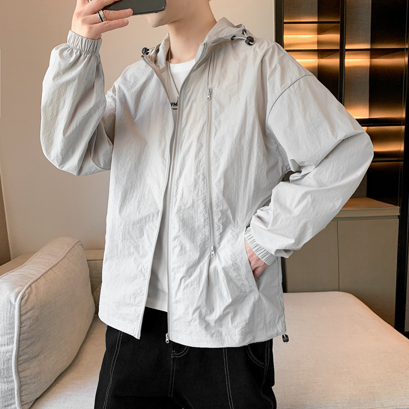 Summer Men's Sunscreen Clothes Thin Quick-drying Clothes UV-resistant Loose Jacket Boys Junior Business Casual Style
