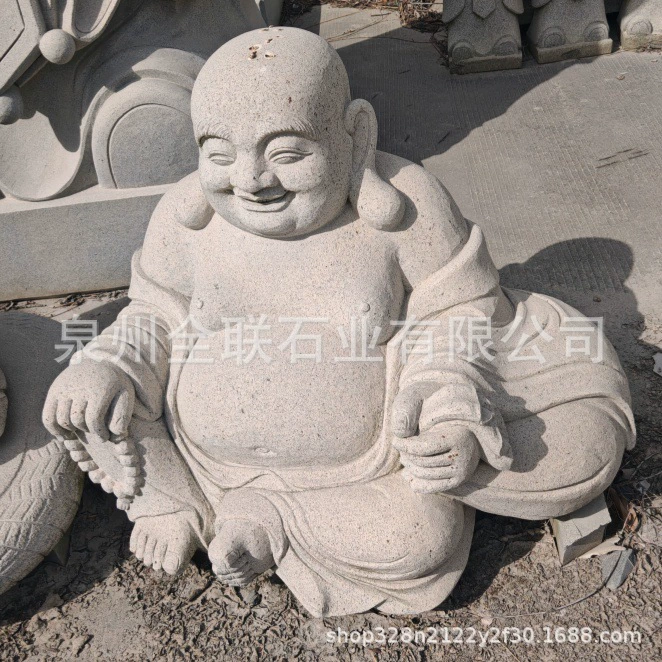 Гранитная резная статуя Будды Майтрейи, большой живот, смеющийся Будда, счастливая статуя Будды, каменная резьба, монах в тканевой сумке, украшения для поклонения храму