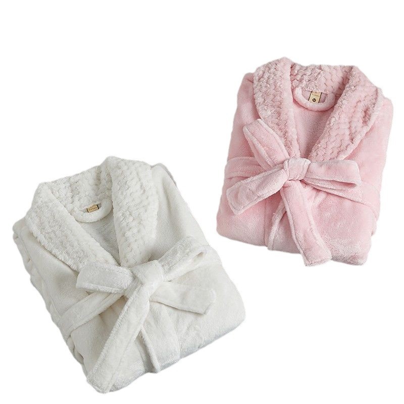 잠옷 남자의 가을과 겨울 플란넬 두꺼운 긴 산호 양털 잠옷 겨울 기모 따뜻한 목욕 가운 남자 목욕 가운