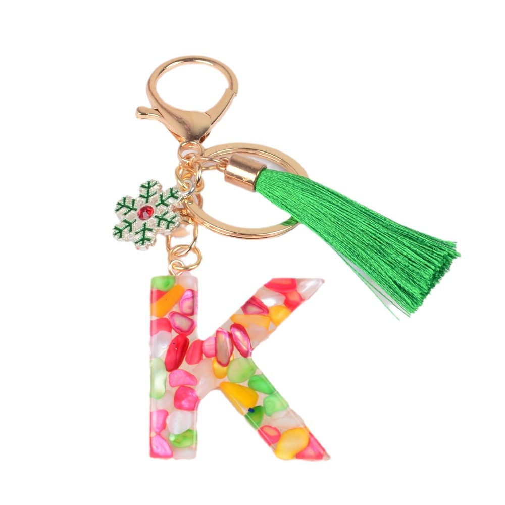 Personalizado llaver de Navidad bordilla nieve goteo de goma piedra letras llaveros bolsos de mujer colgante regalo de vacaciones