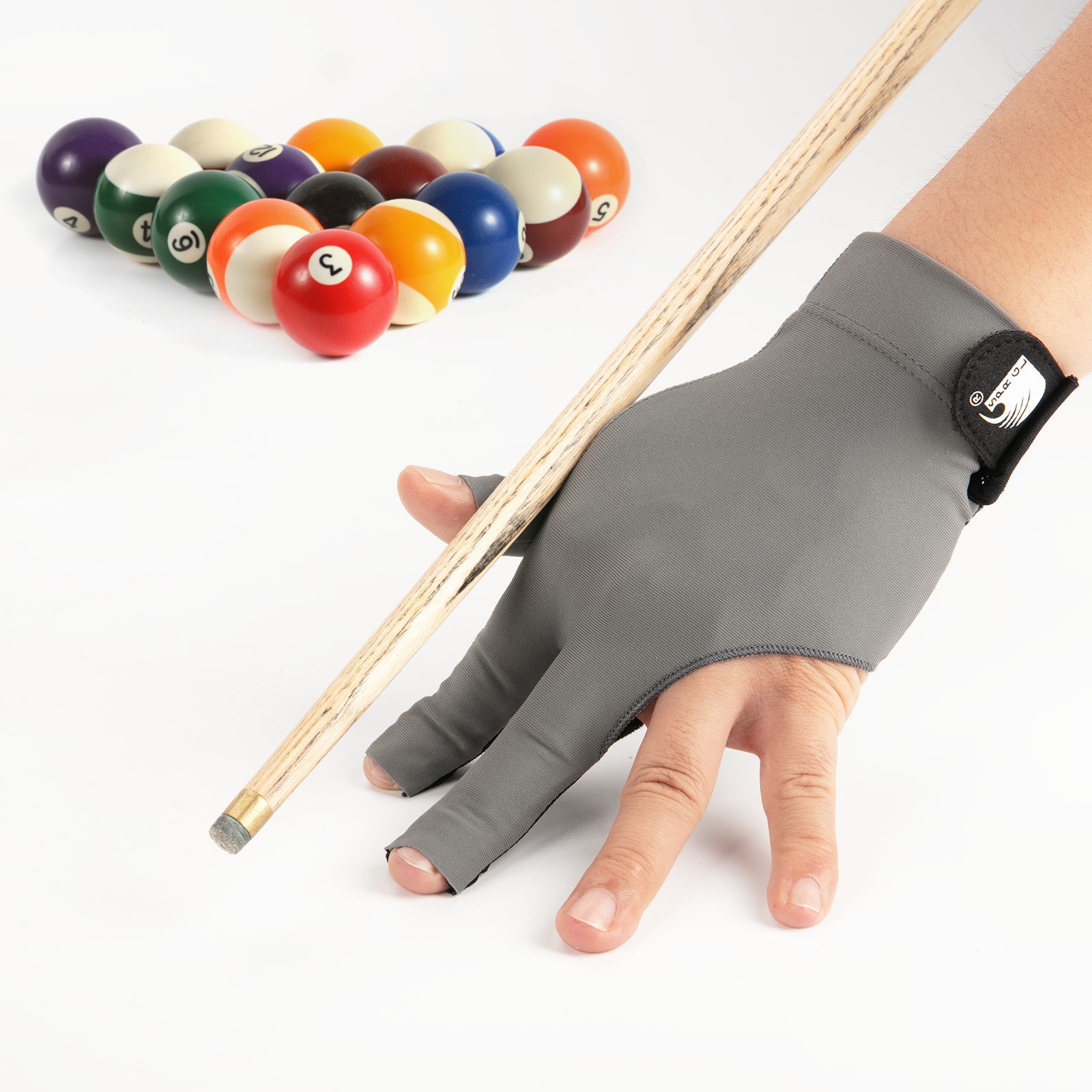 Alta elástica antideslizante resistente al desgaste transpirable fuga de tres dedos dedo guantes de billar sunoke guantes de billar guantes al por mayor