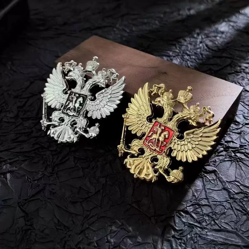 国境を越えたロシアの国章外国貿易ホット販売双頭鷲バッジ合金レトロソビエト勲章アクセサリー金属ステッカー|undefined